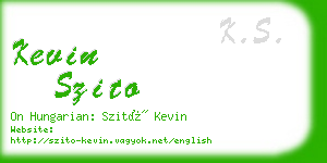 kevin szito business card